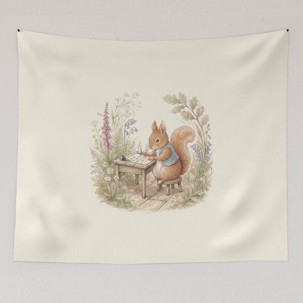 Item preview, Vintage Watercolor Squirrel Writing a Letter - Classic Storybook Art designed and sold by Pasteltone.