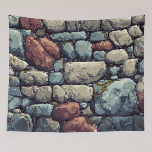 Item preview, Pixel art stone wall designed and sold by ScienceRex.