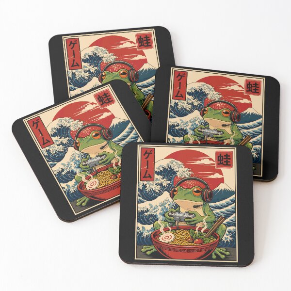 Item preview, Funny Gaming Frog Design With Ramen Japanese Wave Retro designed and sold by gordonbwyashop.