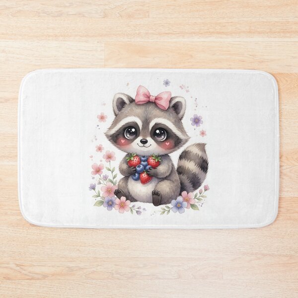 Item preview, Cute Raccoon with Berries and Bow designed and sold by HappyOops.