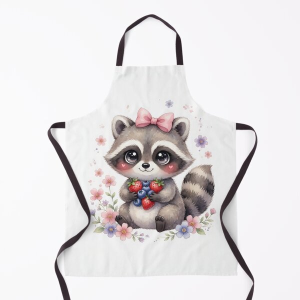 Item preview, Cute Raccoon with Berries and Bow designed and sold by HappyOops.