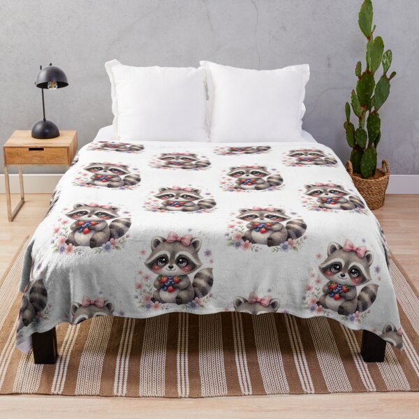 Item preview, Cute Raccoon with Berries and Bow designed and sold by HappyOops.