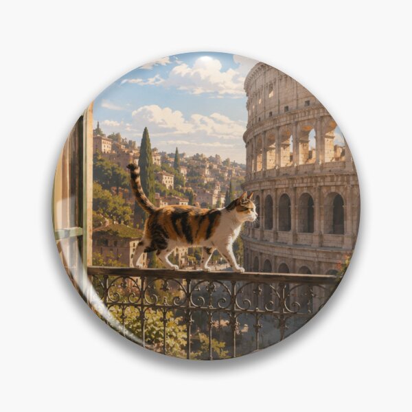 Item preview, Cat in Rome with a View of the Colosseum designed and sold by VECINDARIO MULTIVERSO.