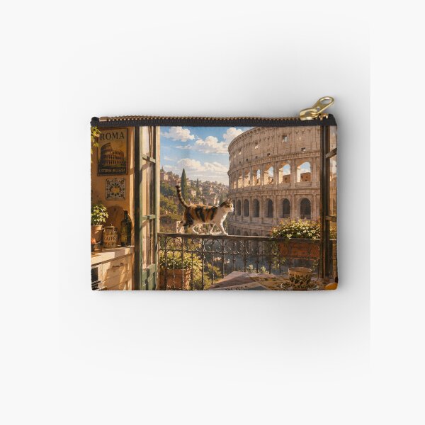 Item preview, Cat in Rome with a View of the Colosseum designed and sold by VECINDARIO MULTIVERSO.