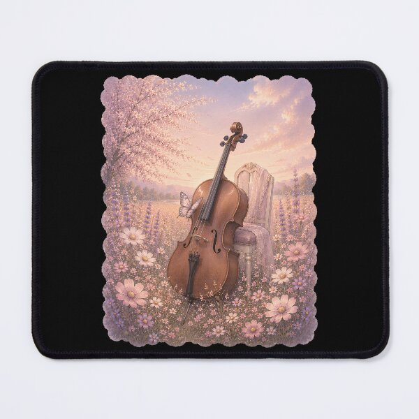 Item preview, Cello in a Wildflower Meadow – Romantic Music & Butterfly Design designed and sold by SVALANART.