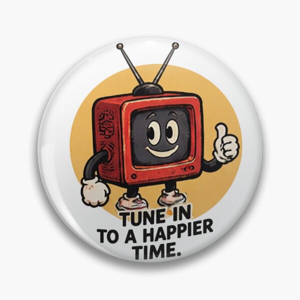 Item preview, Tune In To A Happier Time - Retro Vintage Television Character Art & Print designed and sold by CrsDesignStudio.