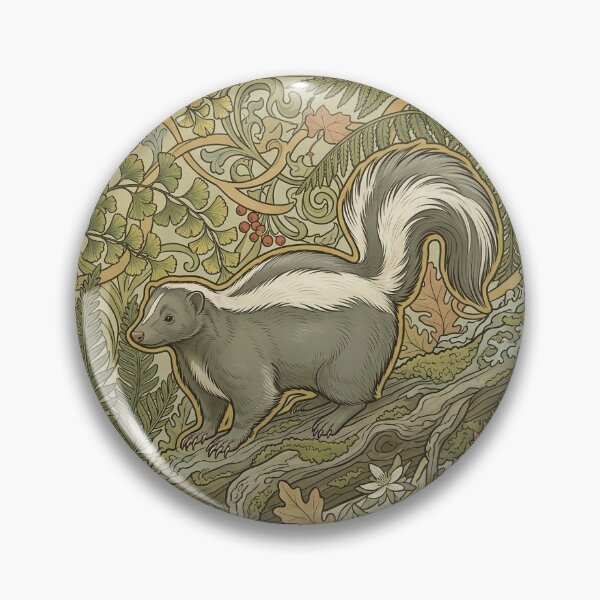 Item preview, Mephitis Mephitis - Art Nouveau Striped Skunk Botanical Wildlife Print designed and sold by FreiherrPK.