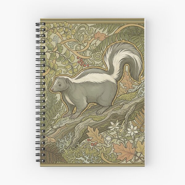 Item preview, Mephitis Mephitis - Art Nouveau Striped Skunk Botanical Wildlife Print designed and sold by FreiherrPK.