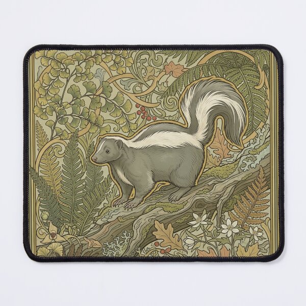 Item preview, Mephitis Mephitis - Art Nouveau Striped Skunk Botanical Wildlife Print designed and sold by FreiherrPK.