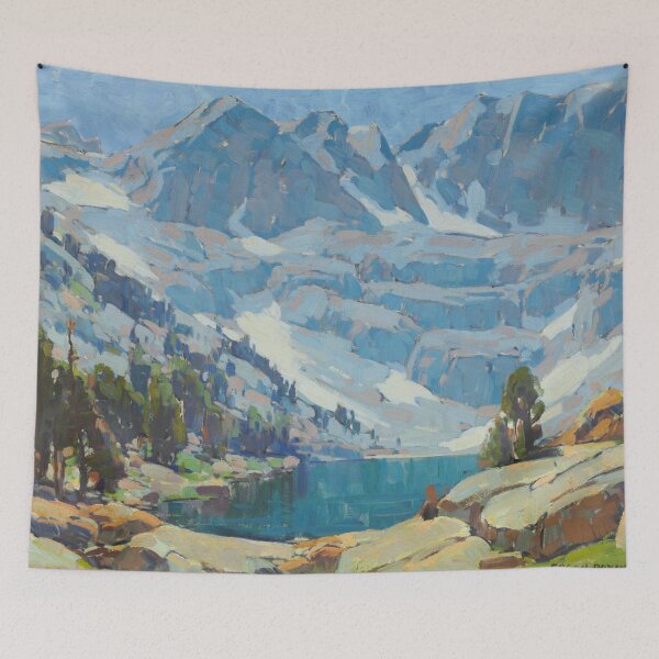 Item preview, La Marque Lake in High Sierra mountains alpine landscape art print painting by Edgar Alwin Payne designed and sold by Jéanpaul  Ferro.