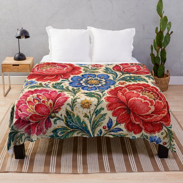 Item preview, Kraków Festive Folk Flowers – Polish Folk Floral Art designed and sold by MarekoraStudio.