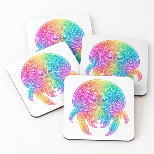 Item preview, Rainbow Mandala Crab Neon Glow designed and sold by JavNay.