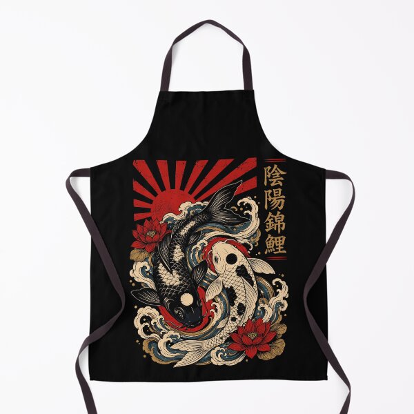 Item preview, Japanese Koi Fish Yin Yang Style Lotus Flower Japanese Art designed and sold by gordonbwyashop.
