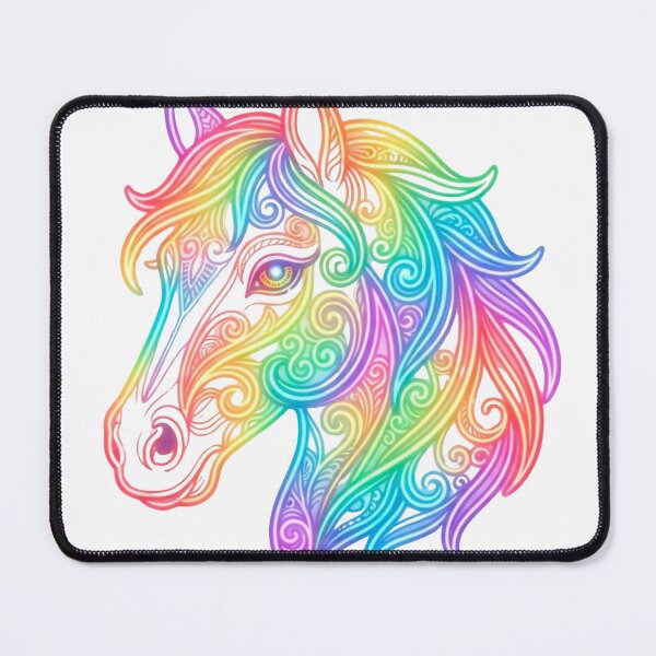 Item preview, Majestic Rainbow Horse Mandala Neon designed and sold by JavNay.