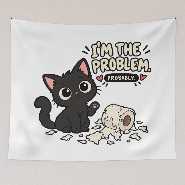 Item preview, I’m the Problem Probably Funny Cat Toilet Paper designed and sold by MewMade.