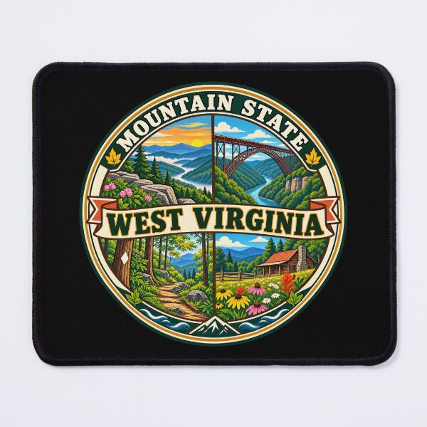 Item preview, West Virginia Mountain State Appalachian Scenic Badge designed and sold by DreamLayerStudio.