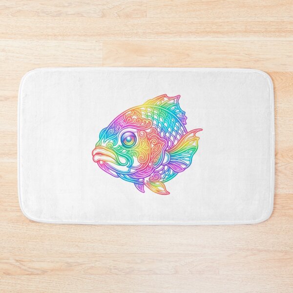 Item preview, Vibrant Rainbow Fish Mandala Neon Aquatic Art designed and sold by JavNay.