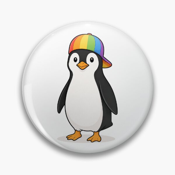 Item preview, Pepe the Penguin – Cute Penguin with Rainbow Cap designed and sold by LittleGinnyArt.