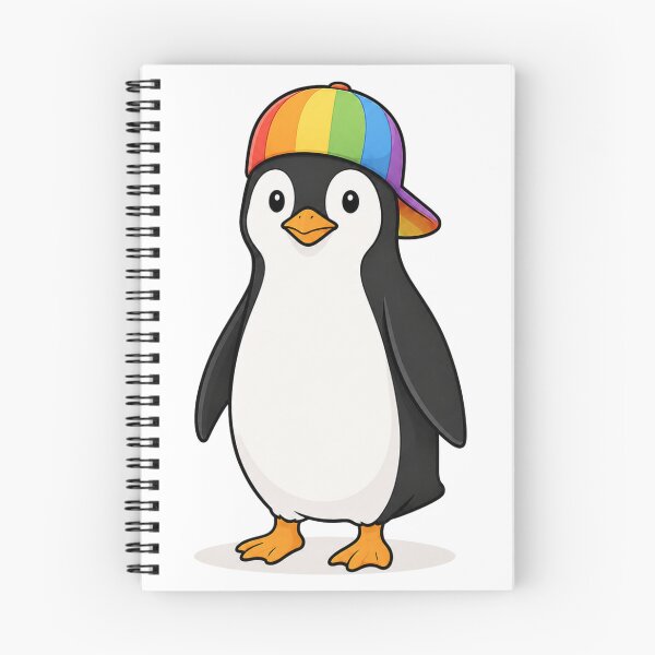 Item preview, Pepe the Penguin – Cute Penguin with Rainbow Cap designed and sold by LittleGinnyArt.