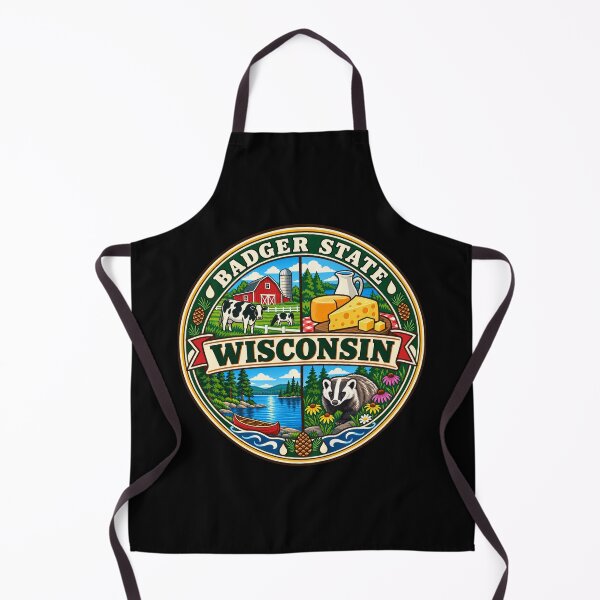 Item preview, Wisconsin Badger State Dairy and Northwoods Retro Badge designed and sold by DreamLayerStudio.