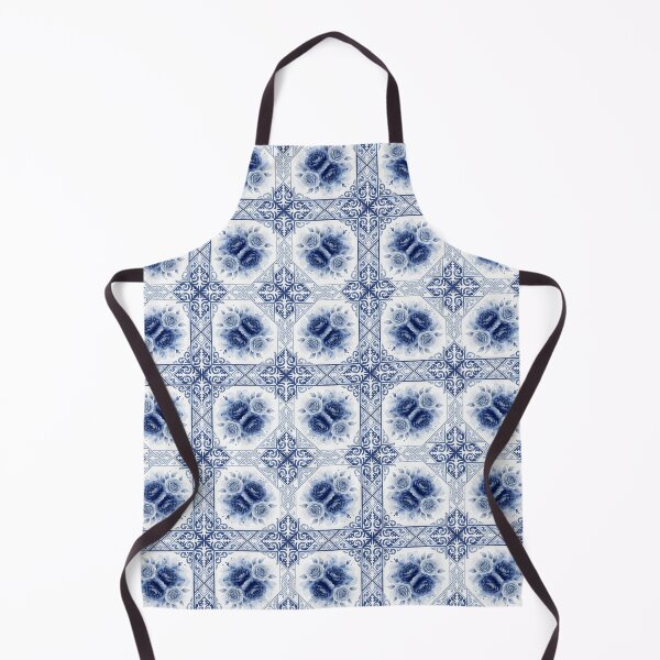 Item preview, Blue Rose Peony Ornamental Tile Pattern designed and sold by HappyOops.