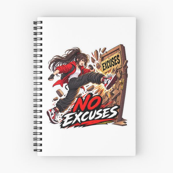 Item preview, Anime Girl No Excuses Motivational Kick – Defeat Your Excuses designed and sold by carestazafeli.