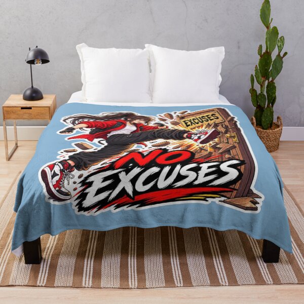 Item preview, Anime Girl No Excuses Motivational Kick – Defeat Your Excuses designed and sold by carestazafeli.