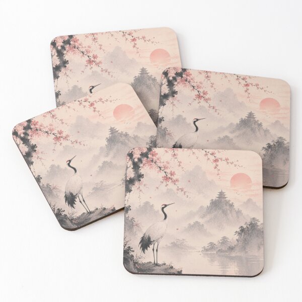 Item preview, Crane Beneath Blossoms at Dawn designed and sold by archeliraiden.