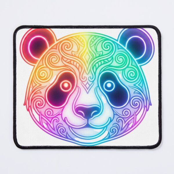 Item preview, Cute Rainbow Panda Face Mandala Neon designed and sold by JavNay.