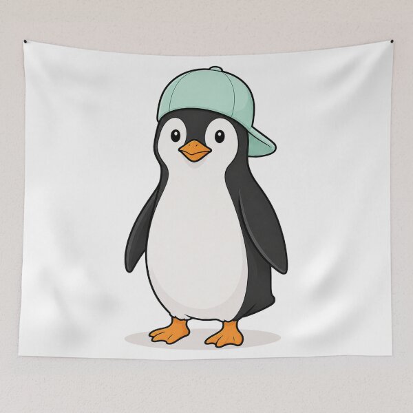 Item preview, Pepe the Penguin – Cute Penguin with Mint Green Cap designed and sold by LittleGinnyArt.