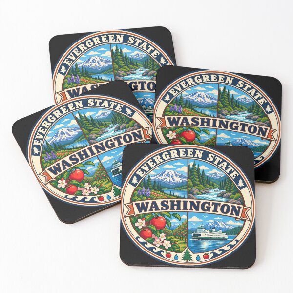 Item preview, Washington State Pacific Northwest Evergreen Scenic Badge designed and sold by DreamLayerStudio.
