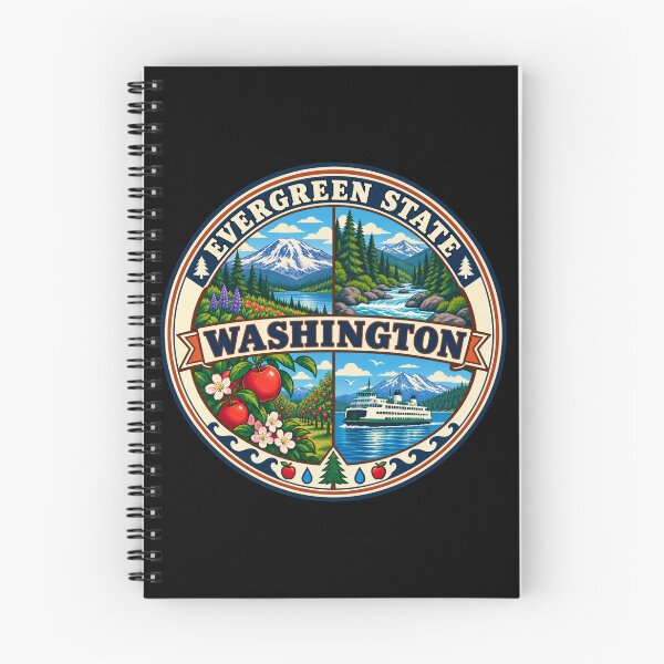 Item preview, Washington State Pacific Northwest Evergreen Scenic Badge designed and sold by DreamLayerStudio.