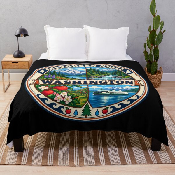 Item preview, Washington State Pacific Northwest Evergreen Scenic Badge designed and sold by DreamLayerStudio.
