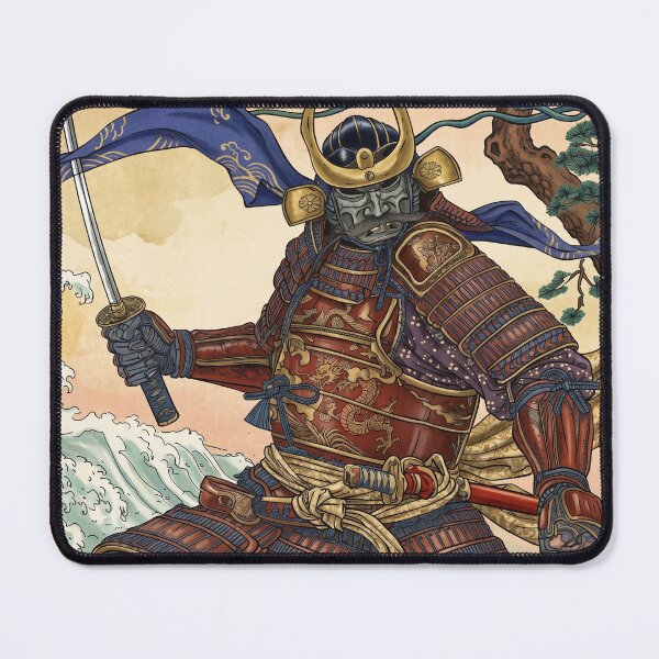 Item preview, The Dragon Crest - Armored Samurai Warrior Ukiyo-e Art designed and sold by whiteblackcat.