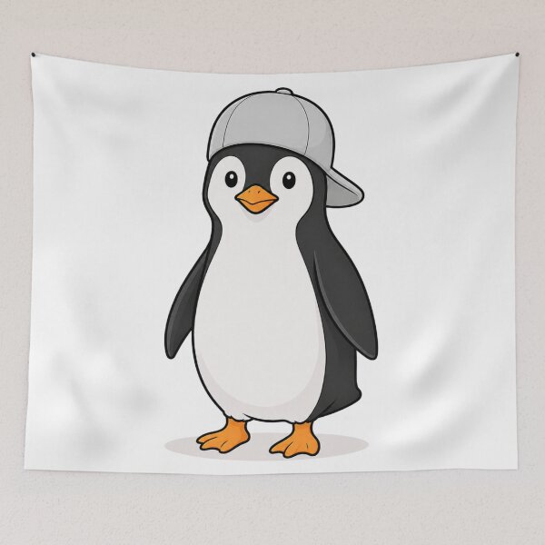 Item preview, Pepe the Penguin – Cute Penguin with Light Gray Cap designed and sold by LittleGinnyArt.