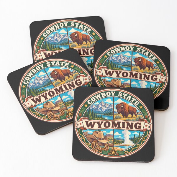 Item preview, Wyoming Western Heritage Bison and Mountain Scenic Badge designed and sold by DreamLayerStudio.
