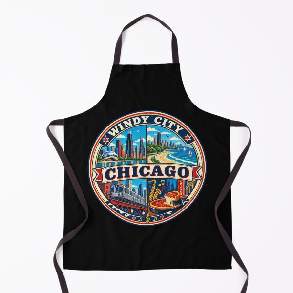 Item preview, Chicago Skyline City Life Music and Deep Dish Retro Badge designed and sold by DreamLayerStudio.