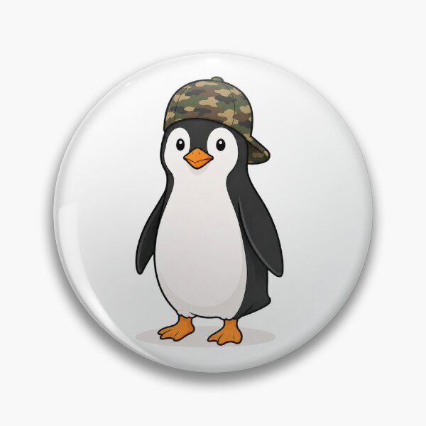 Item preview, Pepe the Penguin – Cute Penguin with Camo Cap designed and sold by LittleGinnyArt.