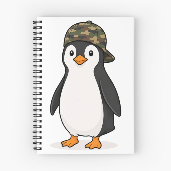 Item preview, Pepe the Penguin – Cute Penguin with Camo Cap designed and sold by LittleGinnyArt.