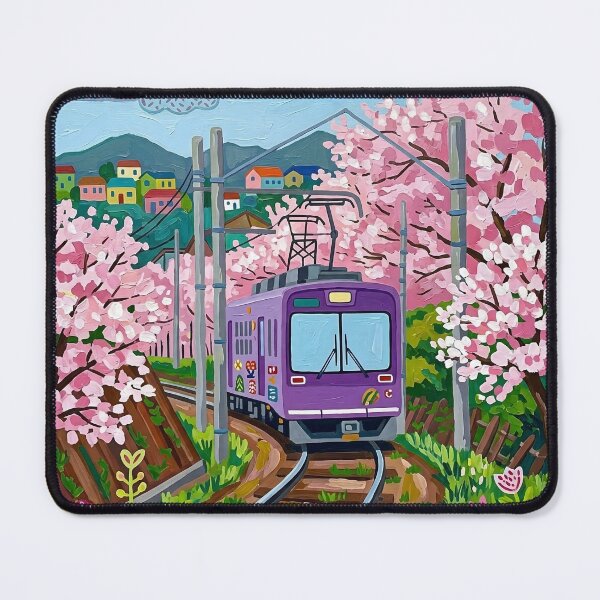 Item preview, Cherry Blossom Landscape Acrylic Print | Japan Travel Poster | Japanese designed and sold by POSTERIOCREW.