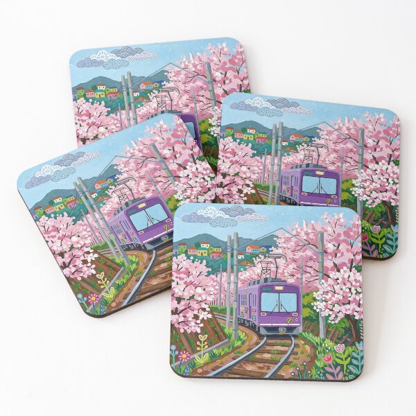 Item preview, Cherry Blossom Landscape Acrylic Print | Japan Travel Poster | Japanese designed and sold by POSTERIOCREW.