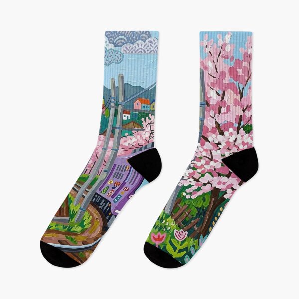 Item preview, Cherry Blossom Landscape Acrylic Print | Japan Travel Poster | Japanese designed and sold by POSTERIOCREW.