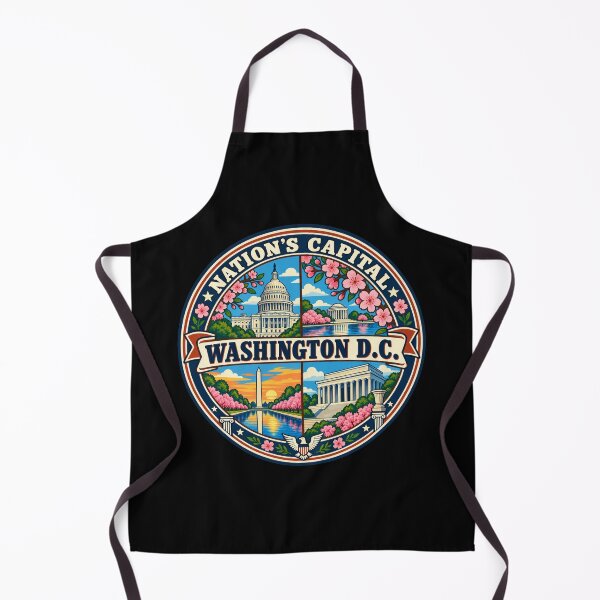 Item preview, Washington DC Capital Landmarks and Cherry Blossoms Badge designed and sold by DreamLayerStudio.