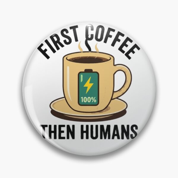 Item preview, First Coffee Then Humans - Funny Coffee Lover Battery Charger designed and sold by Salma.Store.