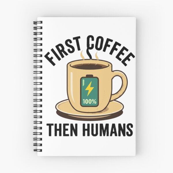 Item preview, First Coffee Then Humans - Funny Coffee Lover Battery Charger designed and sold by Salma.Store.