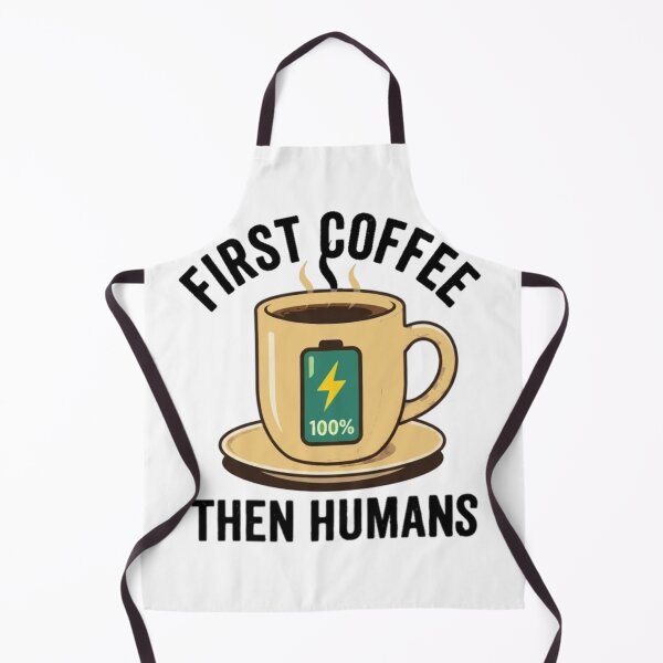 Item preview, First Coffee Then Humans - Funny Coffee Lover Battery Charger designed and sold by Salma.Store.