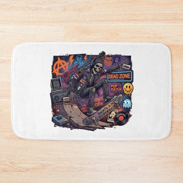 Item preview, Punk Rock Skeleton Skateboarding Retro Streetwear Graphic Design designed and sold by KTD28_SHOP.