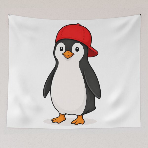 Artikelvorschau, Pepe the Penguin – Cute Penguin with Red Cap entworfen und verkauft von LittleGinnyArt.