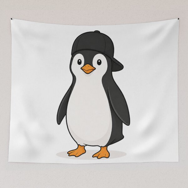 Artikelvorschau, Pepe the Penguin – Cute Penguin with Black Cap entworfen und verkauft von LittleGinnyArt.