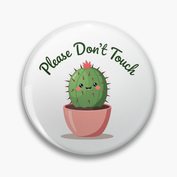 Item preview, Cute cactus in a pink pot politely asking you not to touch designed and sold by Prints by Mat.